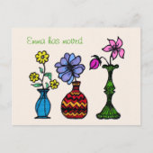 Drie Vases Art Moving Woman Adres Aankondiging (Voorkant)