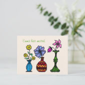 Drie Vases Art Moving Woman Adres Aankondiging (Staand voorkant)