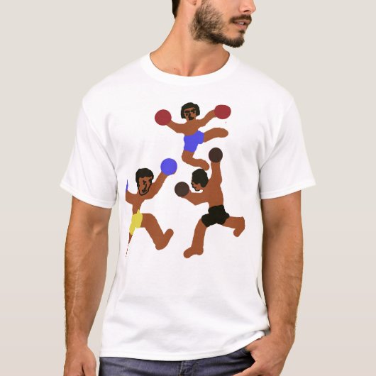 Drie vechters – T-shirt met dynamische beweging (Voorkant)