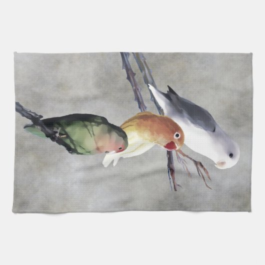 Drie vedervogels theedoek (Horizontaal)