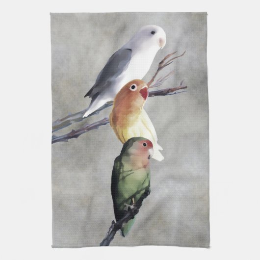 Drie vedervogels theedoek (Verticaal)