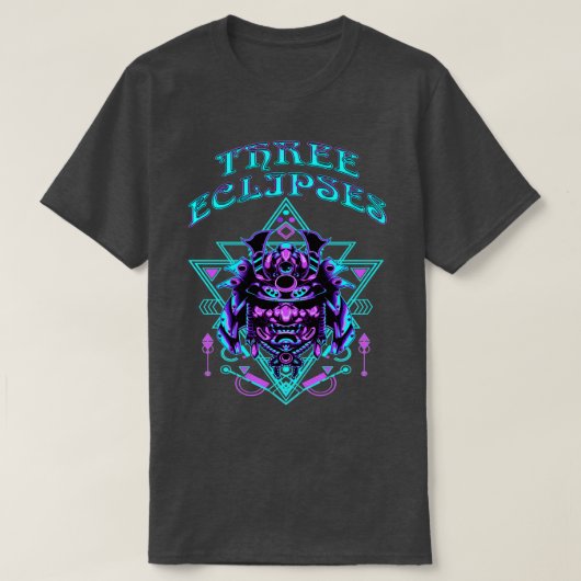 Drie Verduisteringen Japanse Cyborg Samurai Duivel T-shirt (Design voorkant)