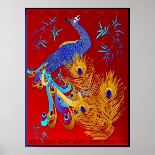 Drie veren en een Peacock-Poster Poster (Voorkant)