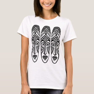 Drie verraste Tiki-maskers T-shirt
