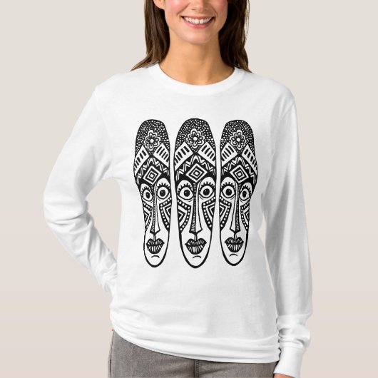 Drie verraste Tiki-maskers T-shirt (Voorkant)