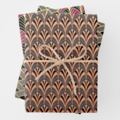 Drie verschillende Art Deco Style Wrapping Paper S (In situ)