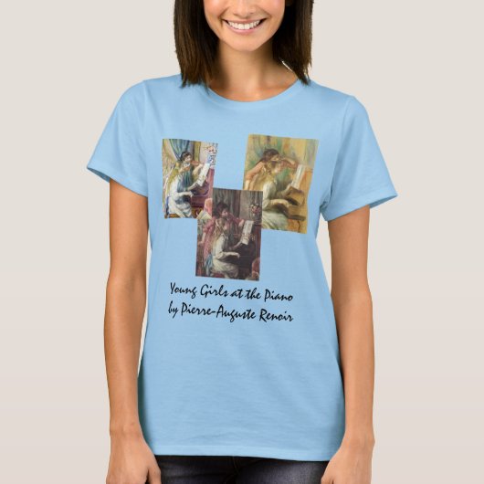 Drie verschillende jonge meisjes in Piano door Ren T-shirt (Voorkant)