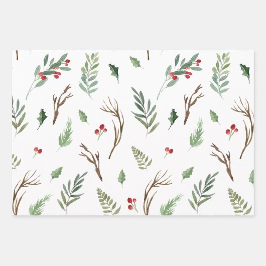 Drie verschillende kerstpatronen inpakpapier vel (Voorkant 3)