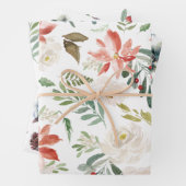 Drie verschillende kerstpatronen inpakpapier vel (In situ)