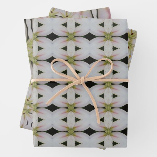 Drie verschillende ontwerpen inpakpapier vel (In situ)