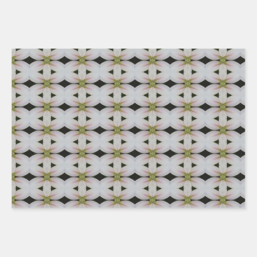 Drie verschillende ontwerpen inpakpapier vel (Voorkant)