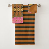 Drie verschillende patronen bad handdoek (Insitu)