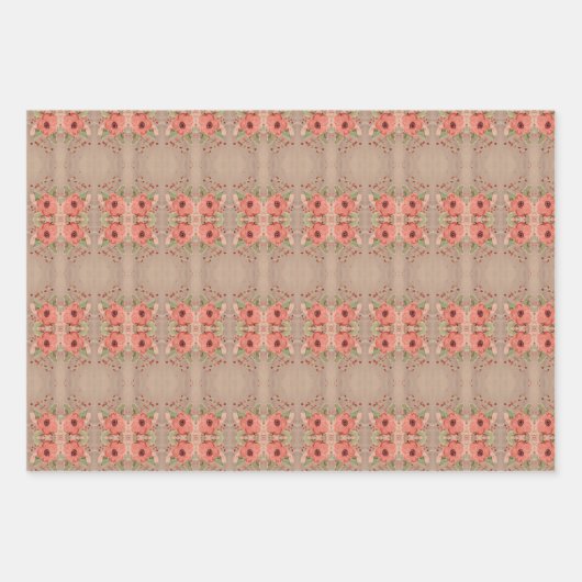 Drie verschillende patronen blad wrap inpakpapier vel (Voorkant 3)