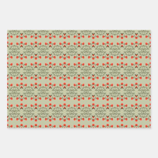 Drie verschillende patronen inpakpapier vel (Voorkant 2)