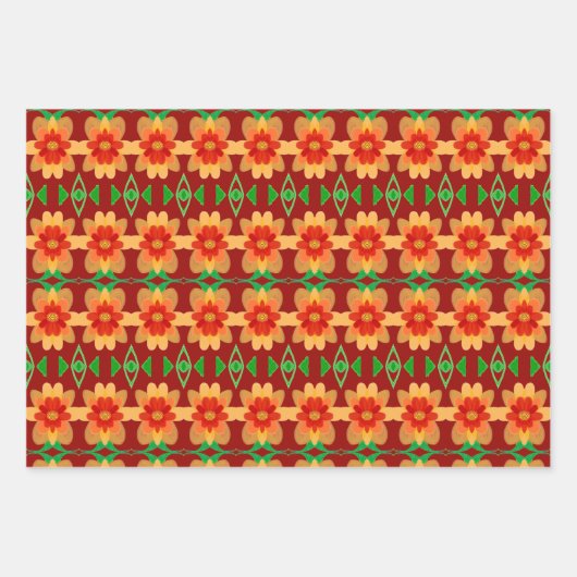 Drie verschillende stijlvolle patterned inpakpapier vel (Voorkant 3)