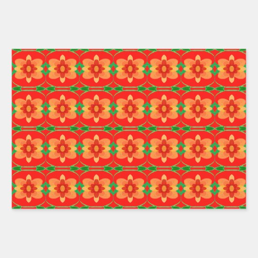 Drie verschillende stijlvolle patterned inpakpapier vel (Voorkant)