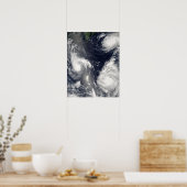Drie verschillende tyfoons poster (Keuken)