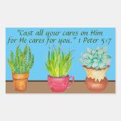 Drie verschillende waterverf succulente stickers (Voorkant)