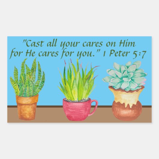 Drie verschillende waterverf succulente stickers (Voorkant)