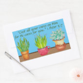 Drie verschillende waterverf succulente stickers (Envelop)
