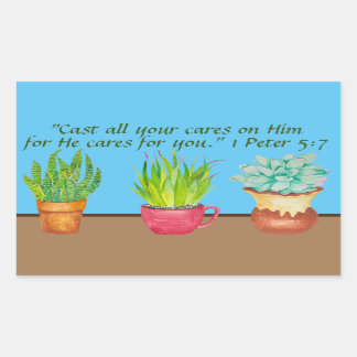 Drie verschillende waterverf succulente stickers