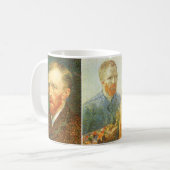 Drie verschillende zelfportretten van Vincent van  Koffiemok (Voorkant links)