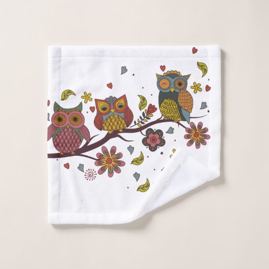 Drie verschuldigd op filiaal bad handdoek (Wasdoekje)