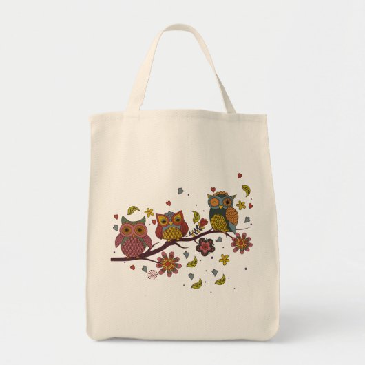Drie verschuldigd op filiaal tote bag (Voorkant)