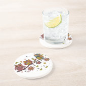 Drie verschuldigd op filiaal zandsteen onderzetter (Zijkant)