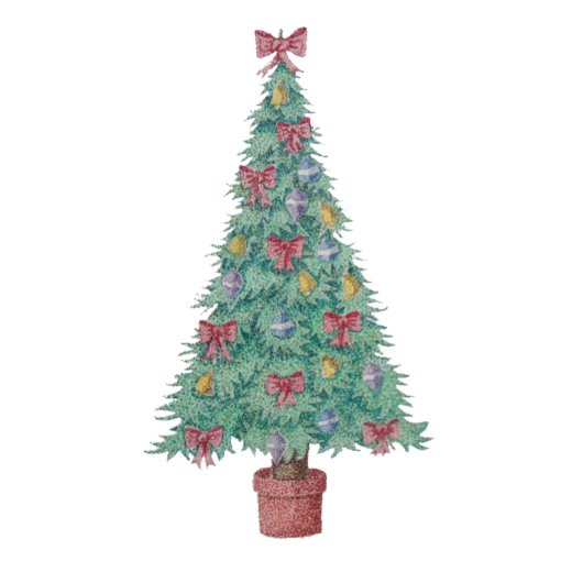 drie versierde bogen en bellen voor kerstmis tafelkleed