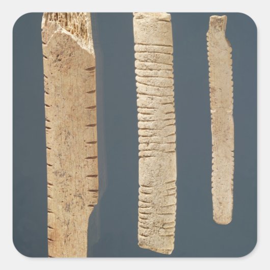 Drie versierde botten vierkante sticker (Voorkant)