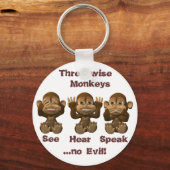 drie verstandige apen sleutelhanger (Voorkant)