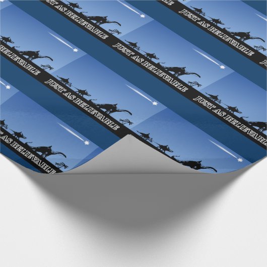 Drie verstandige mannen op dinosaurussen cadeaupapier (Hoek)