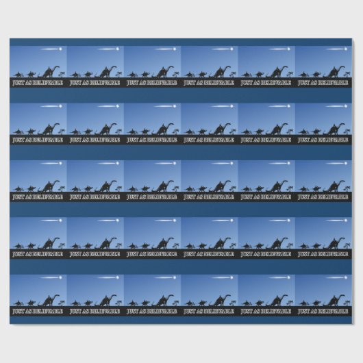 Drie verstandige mannen op dinosaurussen cadeaupapier (Vlak)