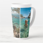 Drie Verticale Strepen Boho Foto Latte Mok (Rechterhoek)