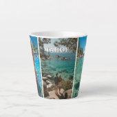 Drie Verticale Strepen Boho Foto Latte Mok (Voorkant)