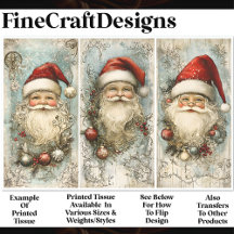 Drie  Victoriaans Jolly Santas AN9 Decoupage