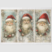 Drie  Victoriaans Jolly Santas AN9 Decoupage Tissuepapier (Voorkant)