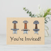 Drie Viking Sword Hilts Kaart (Staand voorkant)