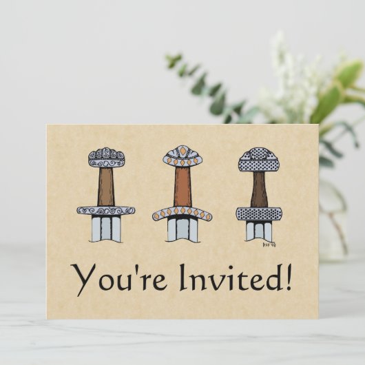 Drie Viking Sword Hilts Kaart (Staand voorkant)