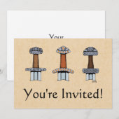 Drie Viking Sword Hilts Kaart (Voorkant / Achterkant)