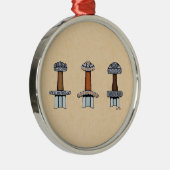 Drie Viking Sword Hilts Metalen Ornament (Rechts)