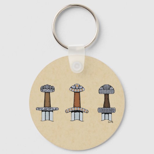 Drie Viking Sword Hilts Sleutelhanger (Voorkant)