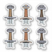 Drie Viking Sword Hilts Sticker (Voorkant)
