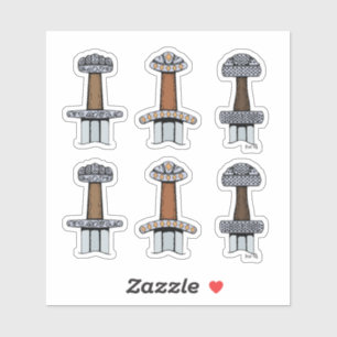 Drie Viking Sword Hilts Sticker