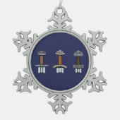 Drie Viking Sword Hilts Tin Sneeuwvlok Ornament (Voorkant)