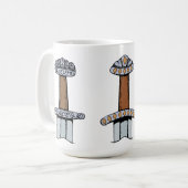 Drie Viking Zwaardgrepen Koffiemok (Voorkant links)