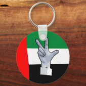 Drie vingersaluut UAE Sleutelhanger (Voorkant)