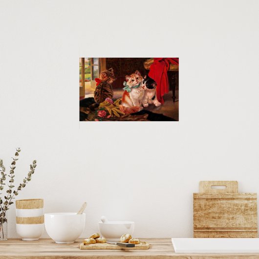 Drie Vintage Kitten Poster (Keuken)