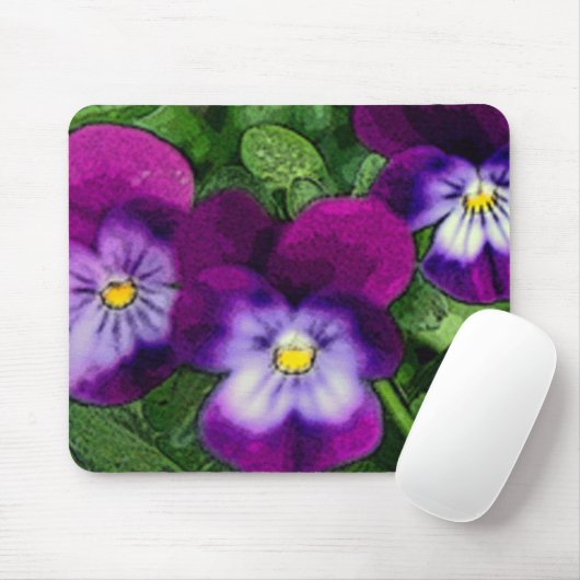 Drie Violets Mousepad Muismat (Met muis)